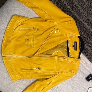 Never Worn Gold/Mustard Faux Leather Jacket
